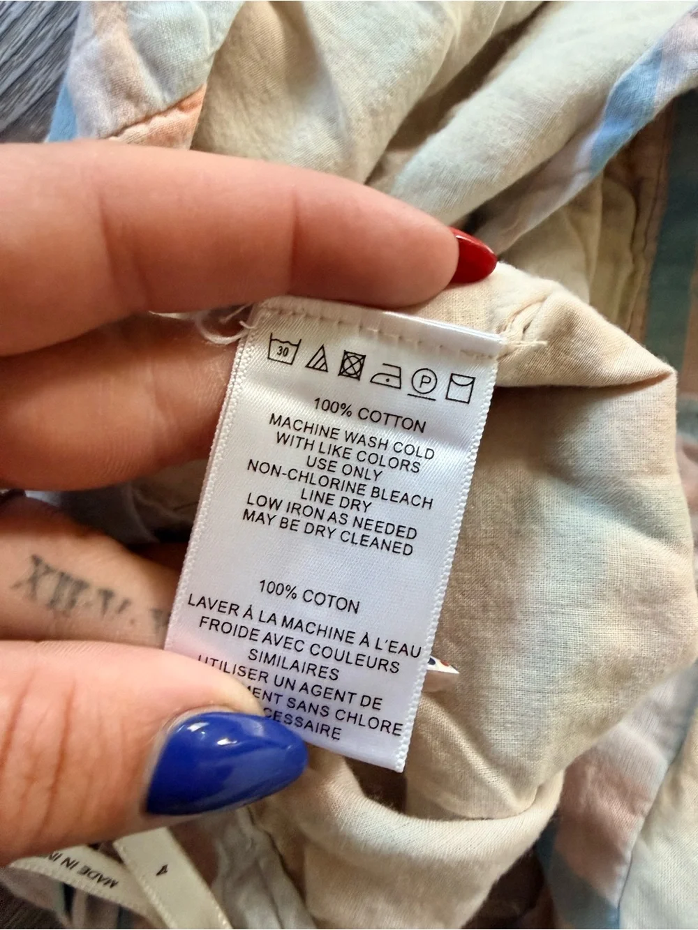 Kimchi Blue Pastel Plaid Romper in Light Blue and Peach - Picture 5 of 5